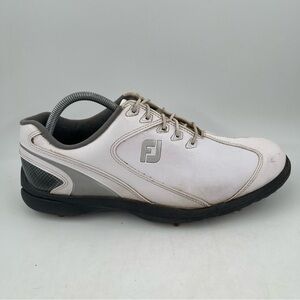 FootJoy Men’s Sport LT 58035 White Leather Soft Spike Golf Shoes - Size 10 M